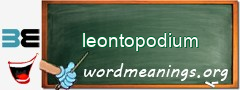 WordMeaning blackboard for leontopodium